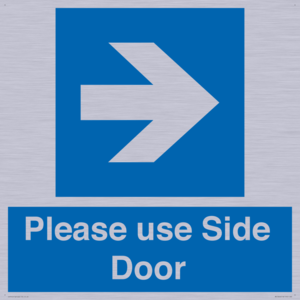 Please use Side Door (arrow Right) 
